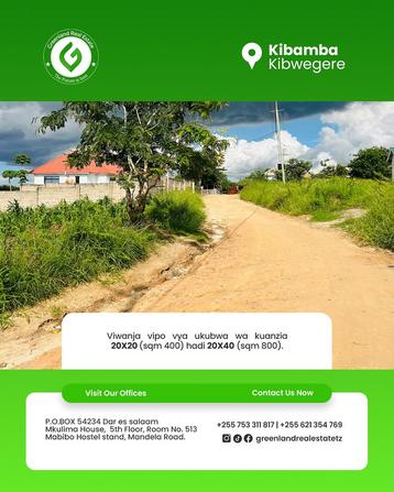 Viwanja vinauzwa Kibamba Kibwegere, Dar Es Salaam (400 sqm)