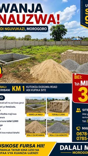 Kiwanja kinauzwa Mkundi Nguvukazi, Morogoro (950 sqm) Kiwanja kinauzwa Mkundi Nguvukazi, Morogoro (950 sqm)