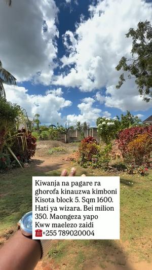 Kiwanja kinauzwa Kisota, Kigamboni, Dar Es Salaam sqm 1600 Kiwanja kinauzwa Kisota, Kigamboni, Dar Es Salaam sqm 1600