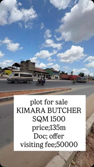 Kiwanja kinauzwa Kimara Butcher, Dar Es Salaam (1500 sqm)