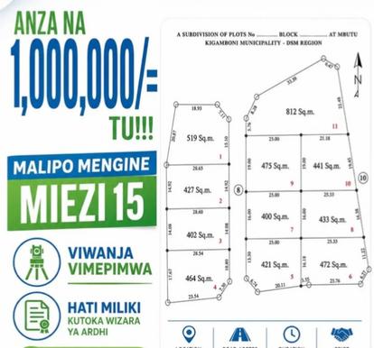 Viwanja vinauzwa Mbutu, Kigamboni, Dar Es Salaam