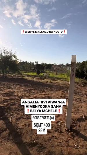 Viwanja vinauzwa Goba Tegeta A, Dar Es Salaam sqm 400