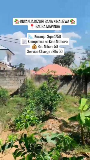 Kiwanja kinauzwa Baoba Mapinga, Pwani (1750 sqm)