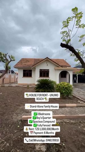 3 Bedrooms House for Rent in Ununio Beach, Dar Es Salaam
