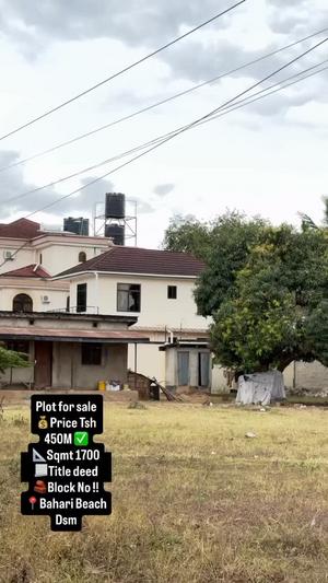 Plot for sale in Bahari Beach, Dar Es Salaam sqm 1700 Plot for sale in Bahari Beach, Dar Es Salaam sqm 1700