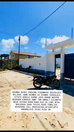 Nyumba ya vyumba vitatu inauzwa Gezaulole, Dar Es Salaam (700 sqm)