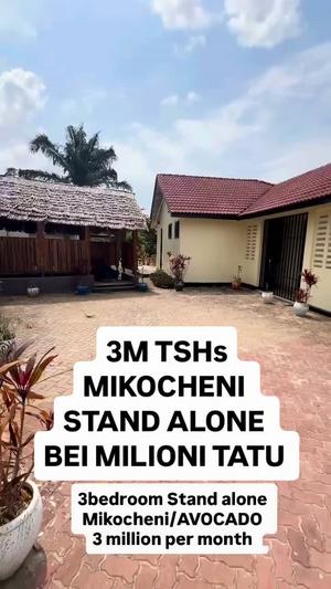 Nyumba ya vyumba vitatu inapangishwa Mikocheni, Dar Es Salaam