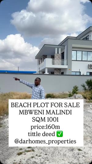 Beach Plot kinauzwa Mbweni Malindi, Dar Es Salaam (1001 sqm) Beach Plot kinauzwa Mbweni Malindi, Dar Es Salaam (1001 sqm)