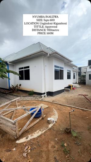 Nyumba ya vyumba vinne inauzwa Ungindoni, Dar Es Salaam (600 sqm)