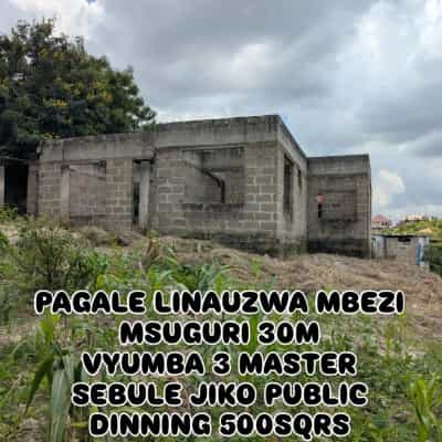Nyumba ya vyumba vitatu inauzwa MBEZI MSUGURI, Dar Es Salaam (500 sqm)