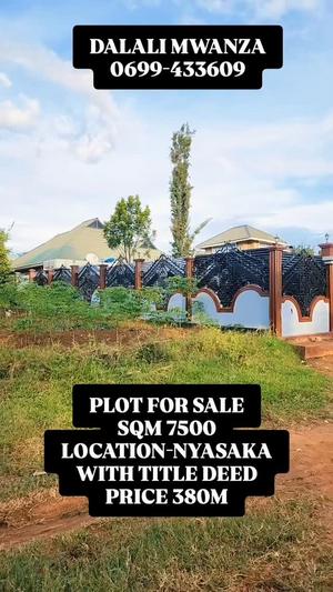 Kiwanja kinauzwa Nyasaka, Mwanza sqm 75000 Kiwanja kinauzwa Nyasaka, Mwanza sqm 75000