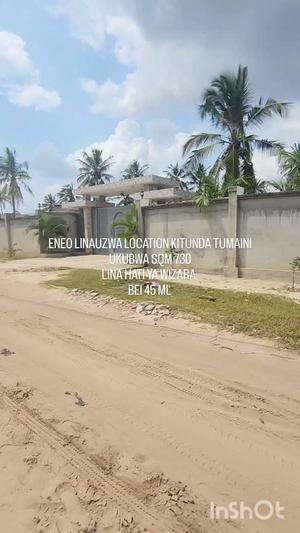 Kiwanja kinauzwa Kitunda Tumaini, Dar Es Salaam (730 sqm) Kiwanja kinauzwa Kitunda Tumaini, Dar Es Salaam (730 sqm)