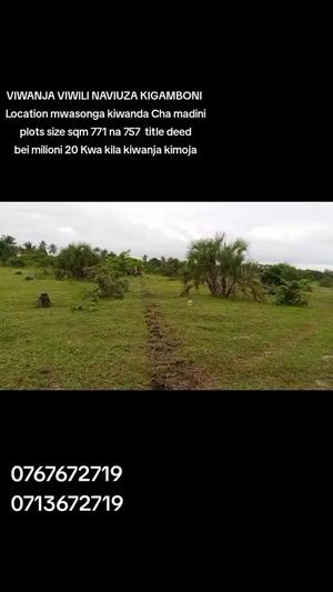 Plot for sale in Mwasonga, Dar Es Salaam sqm 771