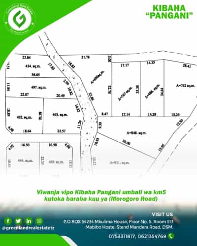 Viwanja vinauzwa Kibaha Mile Moja Pangani, Pwani (400 sqm)