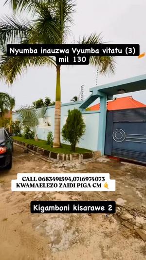 Nyumba ya vyumba vinne inauzwa Kigamboni Kibada Kisarawe, Dar Es Salaam (700 sqm)