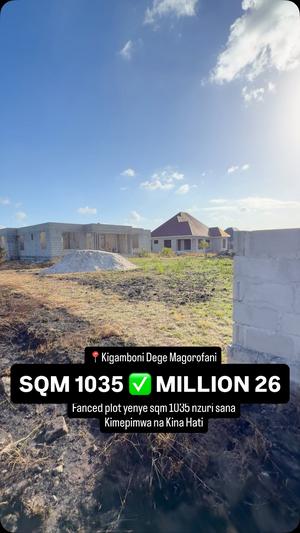 Kiwanja kinauzwa Kigamboni, Dar Es Salaam (1035 sqm) Kiwanja kinauzwa Kigamboni, Dar Es Salaam (1035 sqm)
