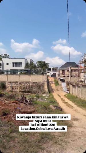 Kiwanja kinauzwa Goba kwa Awadh, Dar Es Salaam sqm 1000 Kiwanja kinauzwa Goba kwa Awadh, Dar Es Salaam sqm 1000