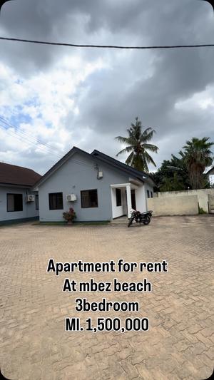 Apartment ya vyumba vitatu inapangishwa Mbezi Beach, Dar Es Salaam