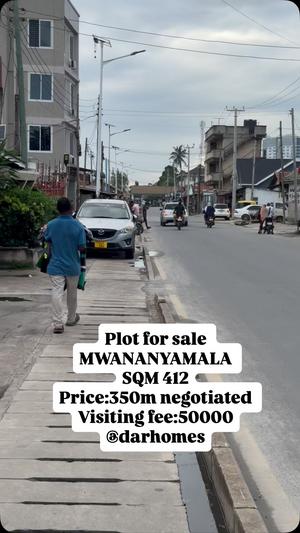 Plot for sale in Mwananyamala, Dar Es Salaam sqm 412