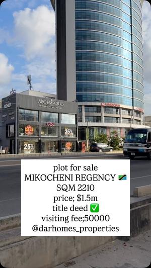 Kiwanja kinauzwa Mikocheni Regency, Dar Es Salaam sqm 2210 Kiwanja kinauzwa Mikocheni Regency, Dar Es Salaam sqm 2210