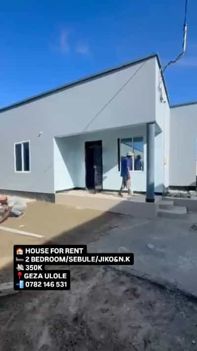 Nyumba ya vyumba viwili inapangishwa Kigamboni Geza Ulole, Dar Es Salaam