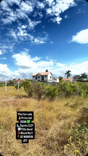 Plot for sale in Mbweni Jkt, Dar Es Salaam sqm 1127