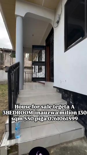 Nyumba ya vyumba vitatu inauzwa Tegeta A, Dar Es Salaam (550 sqm)