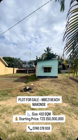 Residential Plot for Sale in Mbezi Beach Makonde, Dar Es Salaam (410 sqm)