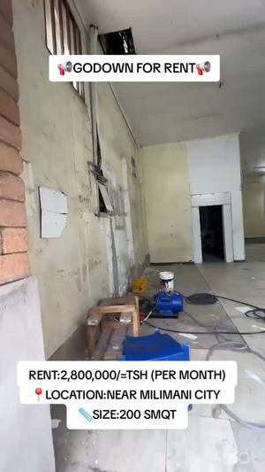 Warehouse for Rent in Near Mlimani City, Dar Es Salaam (200 sqm) Warehouse for Rent in Near Mlimani City, Dar Es Salaam (200 sqm)