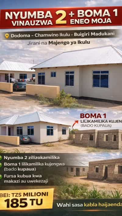 Nyumba zinauzwa Chamwino Ikulu, Buigiri Madukani, Dodoma Nyumba zinauzwa Chamwino Ikulu, Buigiri Madukani, Dodoma