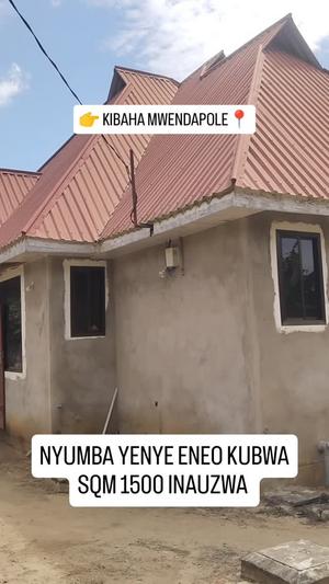 Nyumba ya vyumba vitatu inauzwa Kibaha Mwendapole, Pwani (1500 sqm)