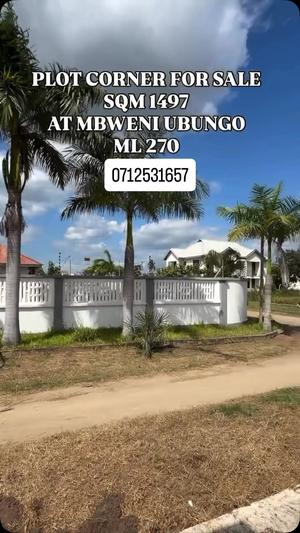Plot for sale in Mbweni Ubungo, Dar Es Salaam sqm 1497 Plot for sale in Mbweni Ubungo, Dar Es Salaam sqm 1497