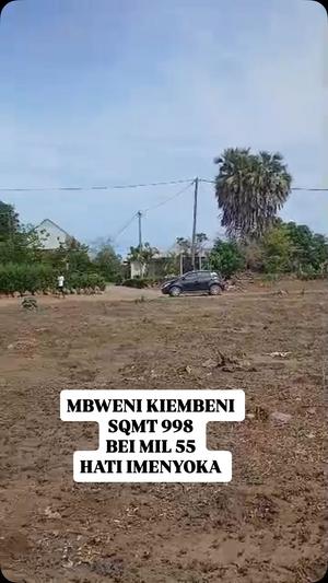 Kiwanja kinauzwa Mbweni Kiembeni, Dar Es Salaam (998 sqm) Kiwanja kinauzwa Mbweni Kiembeni, Dar Es Salaam (998 sqm)