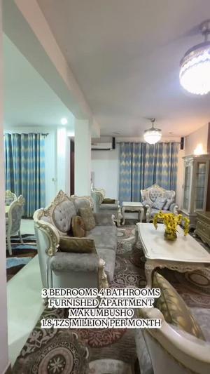 Apartment (Furnished) ya vyumba vitatu inapangishwa Makumbusho, Dar Es Salaam