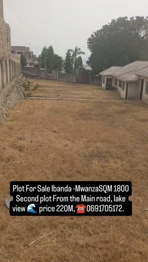 Kiwanja kinauzwa Ibanda, Mwanza sqm 1800 Kiwanja kinauzwa Ibanda, Mwanza sqm 1800