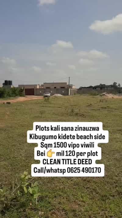 Kiwanja cha Pwani kinauzwa Kibugumo Kidete, Kigamboni, Dar Es Salaam (1500 sqm)