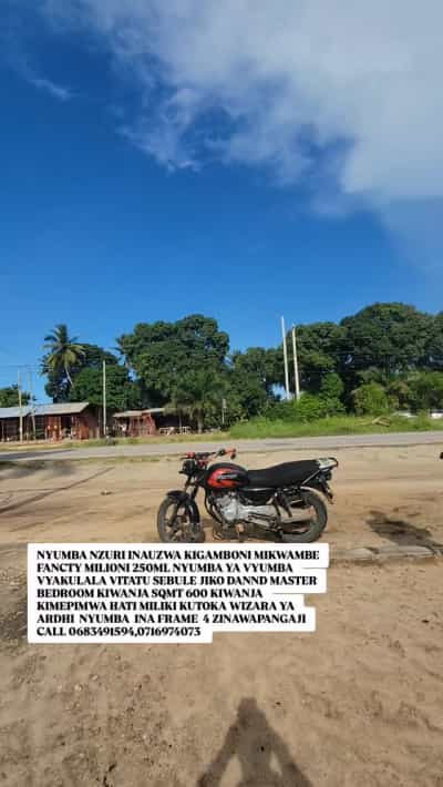 Nyumba ya vyumba vitatu inauzwa Kigamboni Mikwambe, Dar Es Salaam (600 sqm)