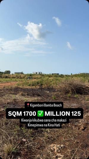 Beach Plot kinauzwa Kigamboni, Dar Es Salaam (1700 sqm)
