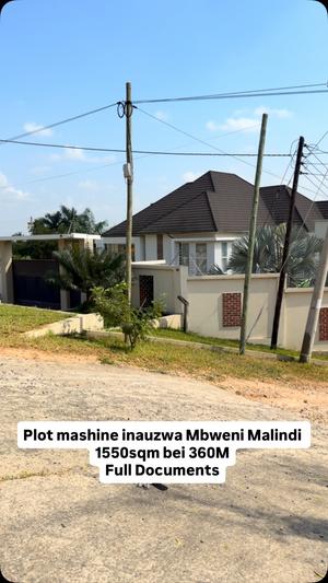 Kiwanja kinauzwa Mbweni Malindi, Dar Es Salaam (1550 sqm) Kiwanja kinauzwa Mbweni Malindi, Dar Es Salaam (1550 sqm)