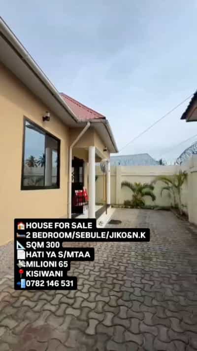 Nyumba ya vyumba viwili inauzwa Kigamboni Kisiwani, Dar Es Salaam (300 sqm)