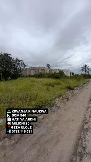 Kiwanja kinauzwa Kigamboni Geza Ulole, Dar Es Salaam sqm 540