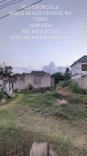Residential Plot for Sale in Mbezi Beach Upande Wa Chini, Dar Es Salaam (1200 sqm) Residential Plot for Sale in Mbezi Beach Upande Wa Chini, Dar Es Salaam (1200 sqm)