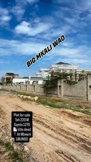 Kiwanja kinauzwa Mbweni Ubungo, Dar Es Salaam (1270 sqm)