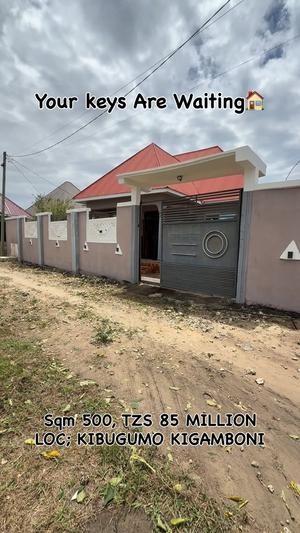Nyumba ya vyumba vitatu inauzwa Kibugumo Kigamboni, Dar Es Salaam (500 sqm)