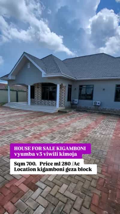 Nyumba ya vyumba vitatu inauzwa Kigamboni Geza Block, Dar Es Salaam (700 sqm)