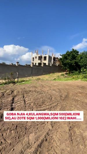 Viwanja vinauzwa Goba Njia 4, Dar Es Salaam sqm 500