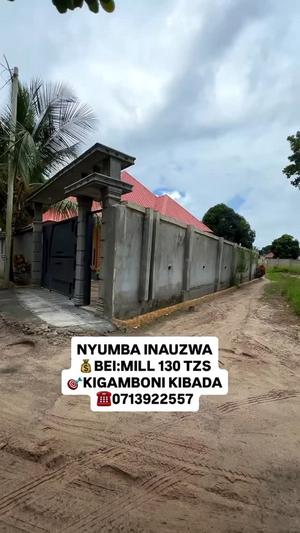 Nyumba ya vyumba vitatu inauzwa Kibada Mwera, Dar Es Salaam (530 sqm)