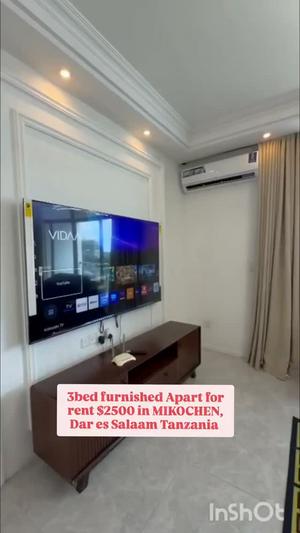 Apartment (Furnished) ya vyumba vitatu inapangishwa Mikocheni B, Dar Es Salaam