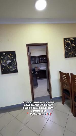Apartment (Furnished) ya vyumba vitatu inapangishwa Magomeni, Dar Es Salaam Apartment (Furnished) ya vyumba vitatu inapangishwa Magomeni, Dar Es Salaam