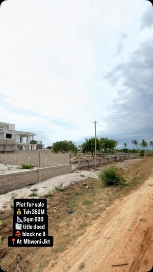 Kiwanja kinauzwa Mbweni Jkt, Dar Es Salaam sqm 600 Kiwanja kinauzwa Mbweni Jkt, Dar Es Salaam sqm 600
